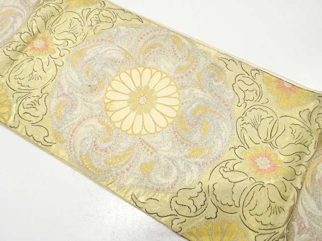 アンティーク　花更紗模様織り出し袋帯（材料）
